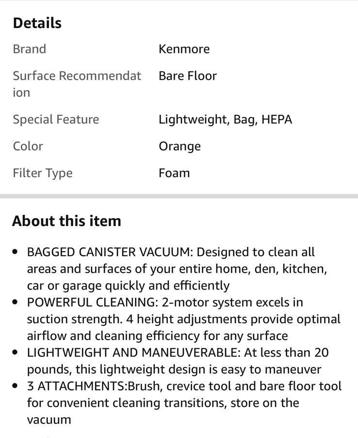 Пылесос Kenmore 81214 200 Series Pet 